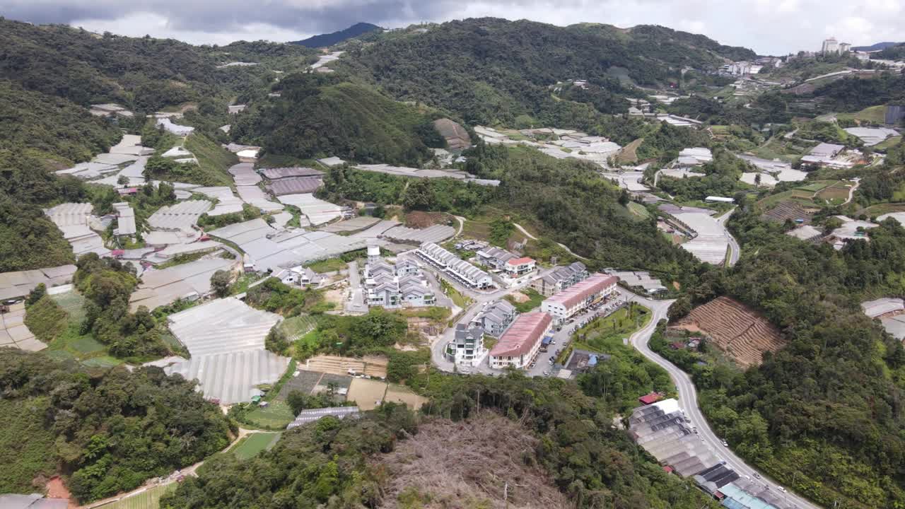 말레이시아의 카메론 하이랜드 지역 내의 브린창 지역의 일반 풍경