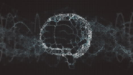 animación de formas en movimiento y cerebro sobre fondo negro