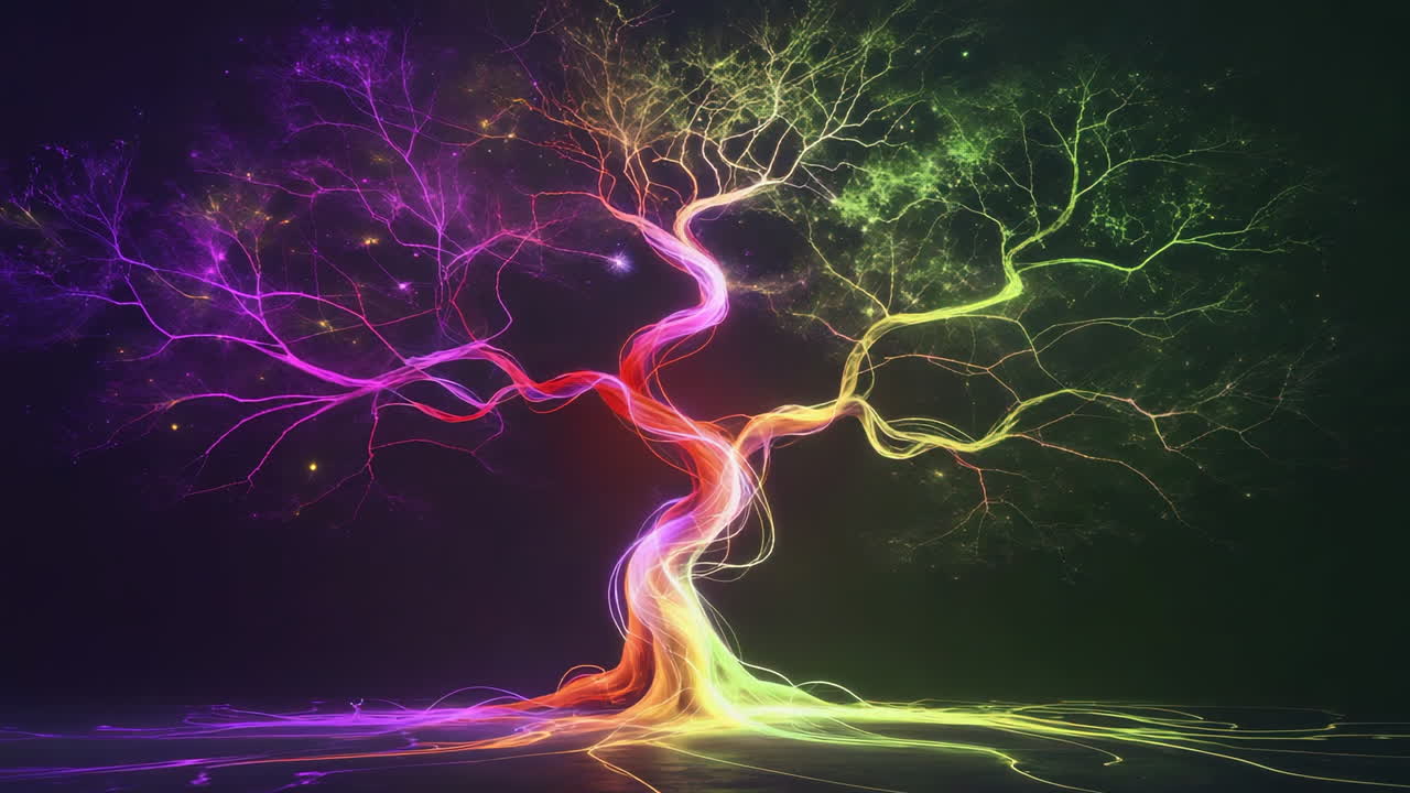 Vibrant Illuminated Spectrum Trees