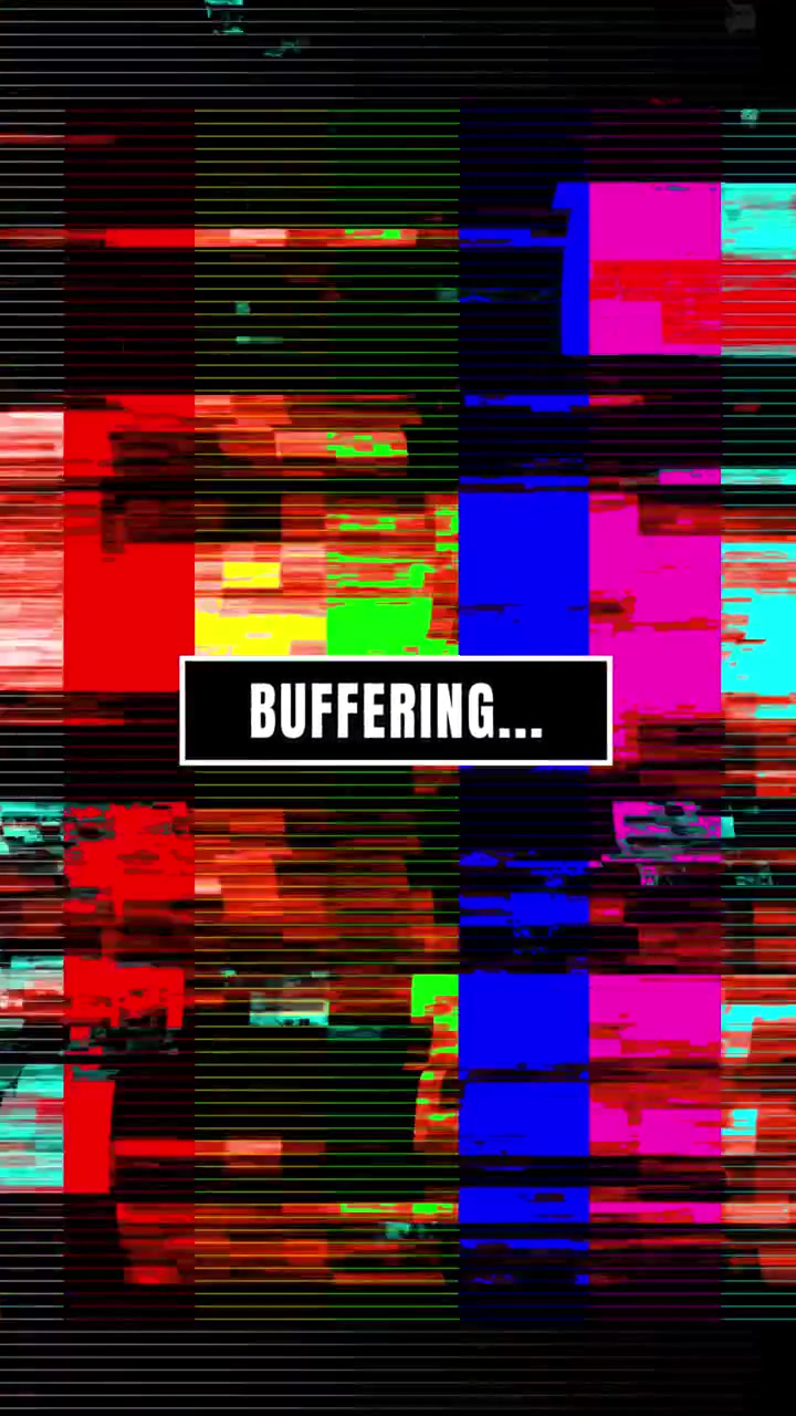 Digital Glitch Effect with Buffering Text Overlay
