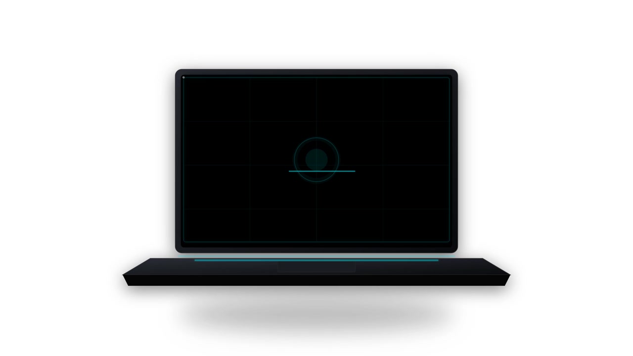Digital Laptop Screen Interface with Loading Animation
