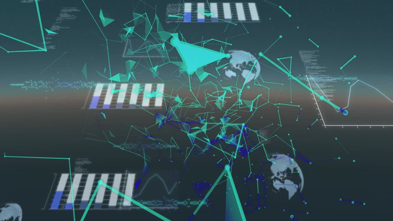 디지털 화면을 통해 연결 네트워크의 애니메이션