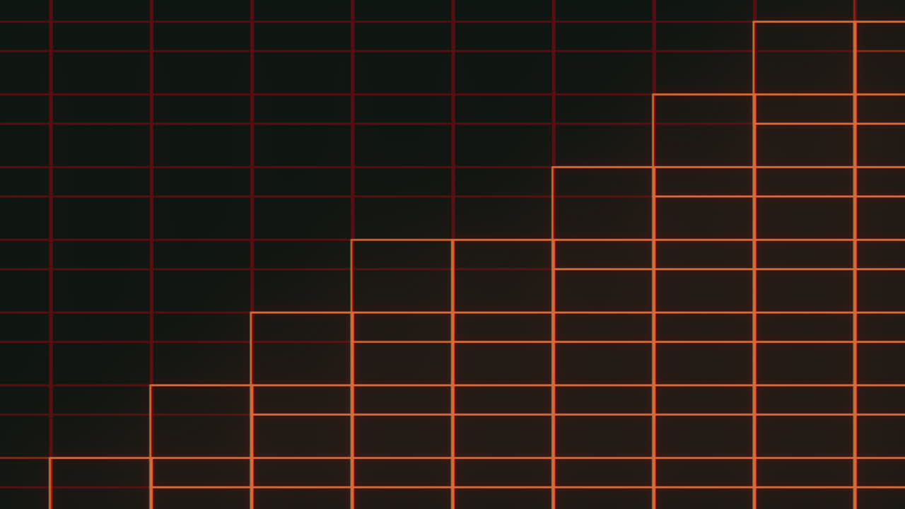 검은색과 빨간색 사각형의 질서있는 격자는 구조적인 패턴을 만니다.