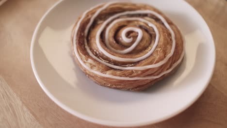 cinnamon roll on a plate