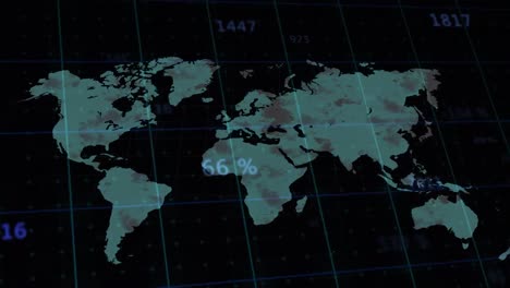 animation of data processing over world map