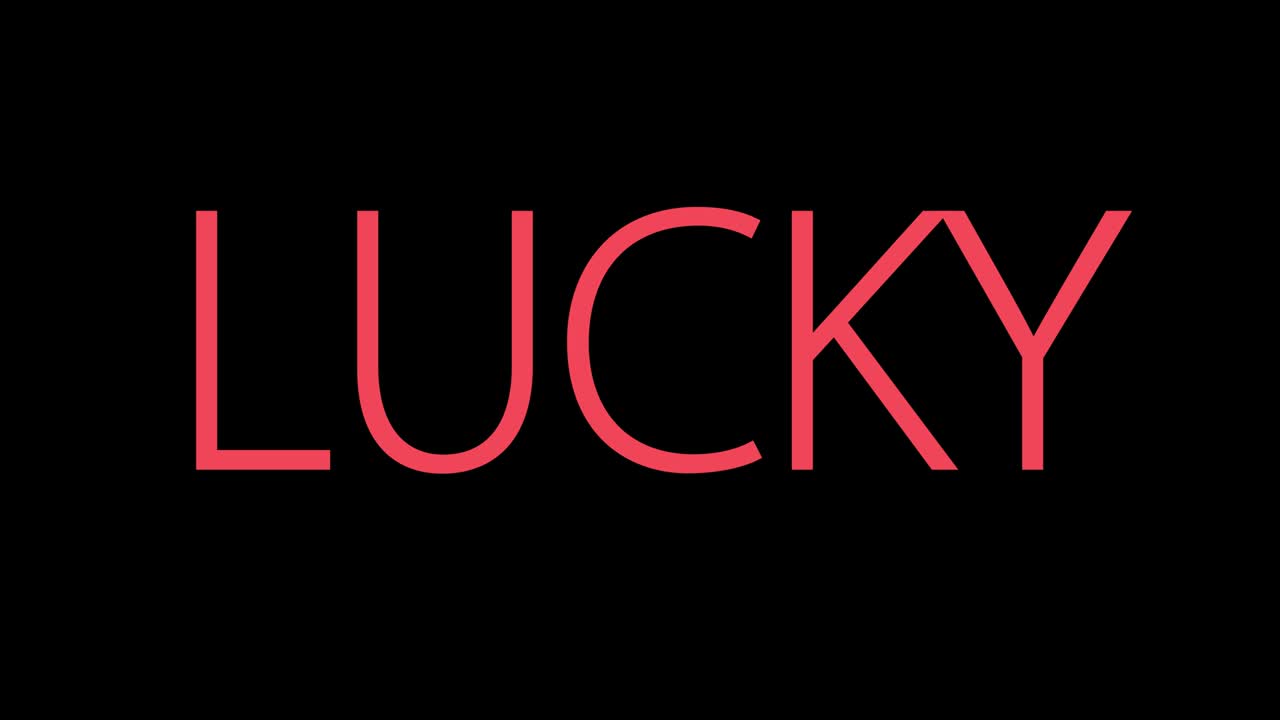 LUCKY text animation message motion graphics