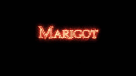 marigot written with fire. loop