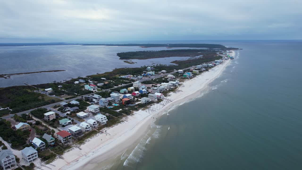 Cinematic Shot Of Distinctive Cape San Blas Bay, Gulf County, Florida