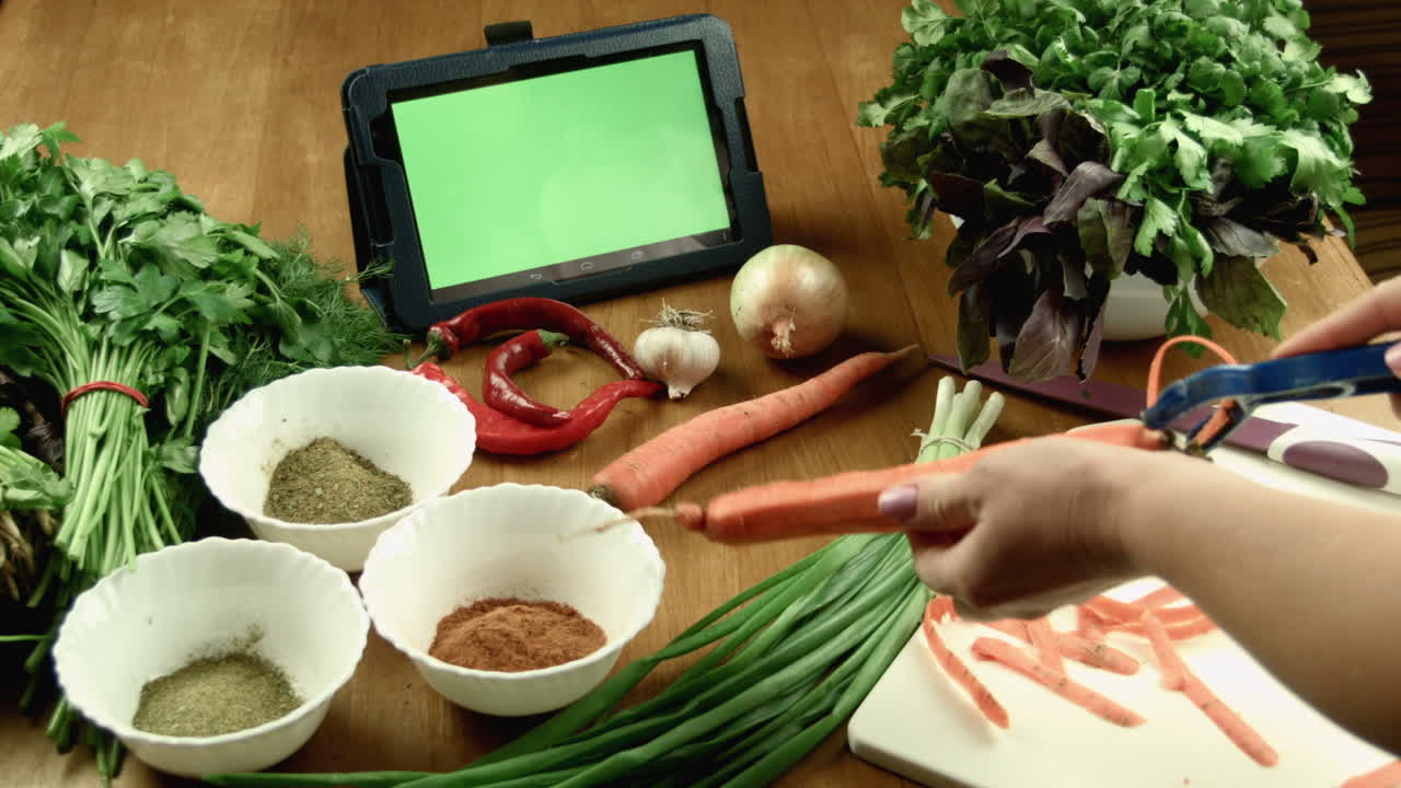 Preparing Healthy Meal with Vegetables and Spices