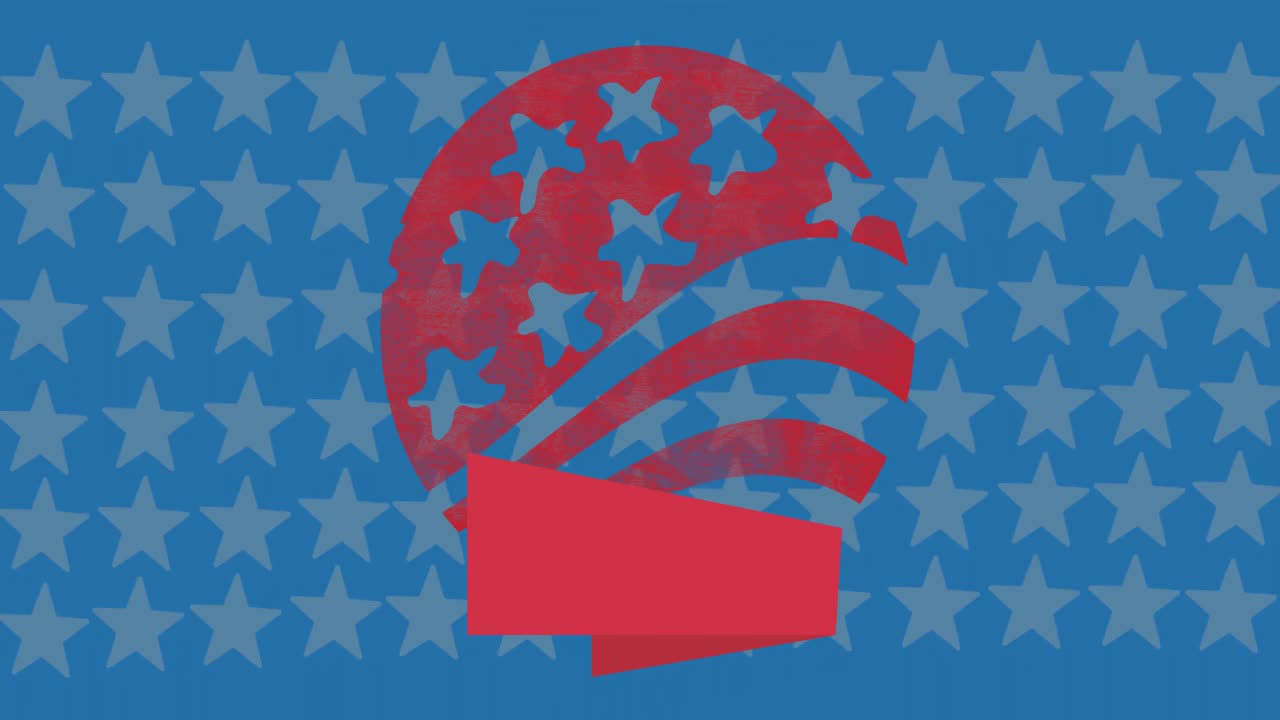 미국 국기 별 위에  ⁇ 은 별과 줄무 ⁇ 의 애니메이션