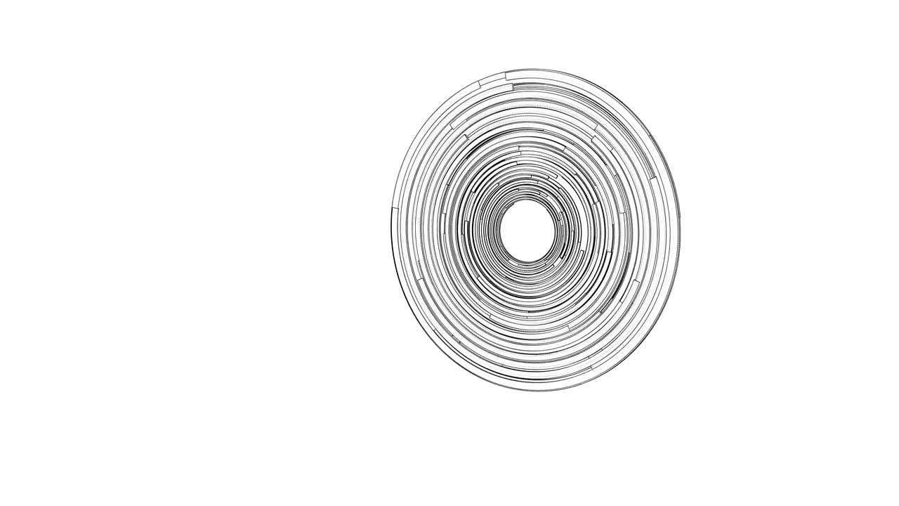 추상적인 기술 서클의 애니메이션 3d 일러스트레이션