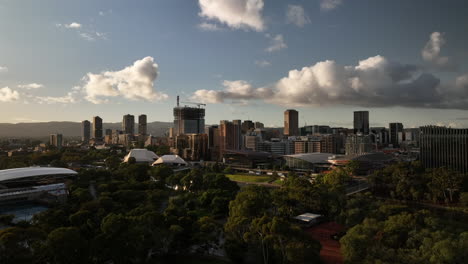 drone 4k amanecer ciudad de adelaide australia