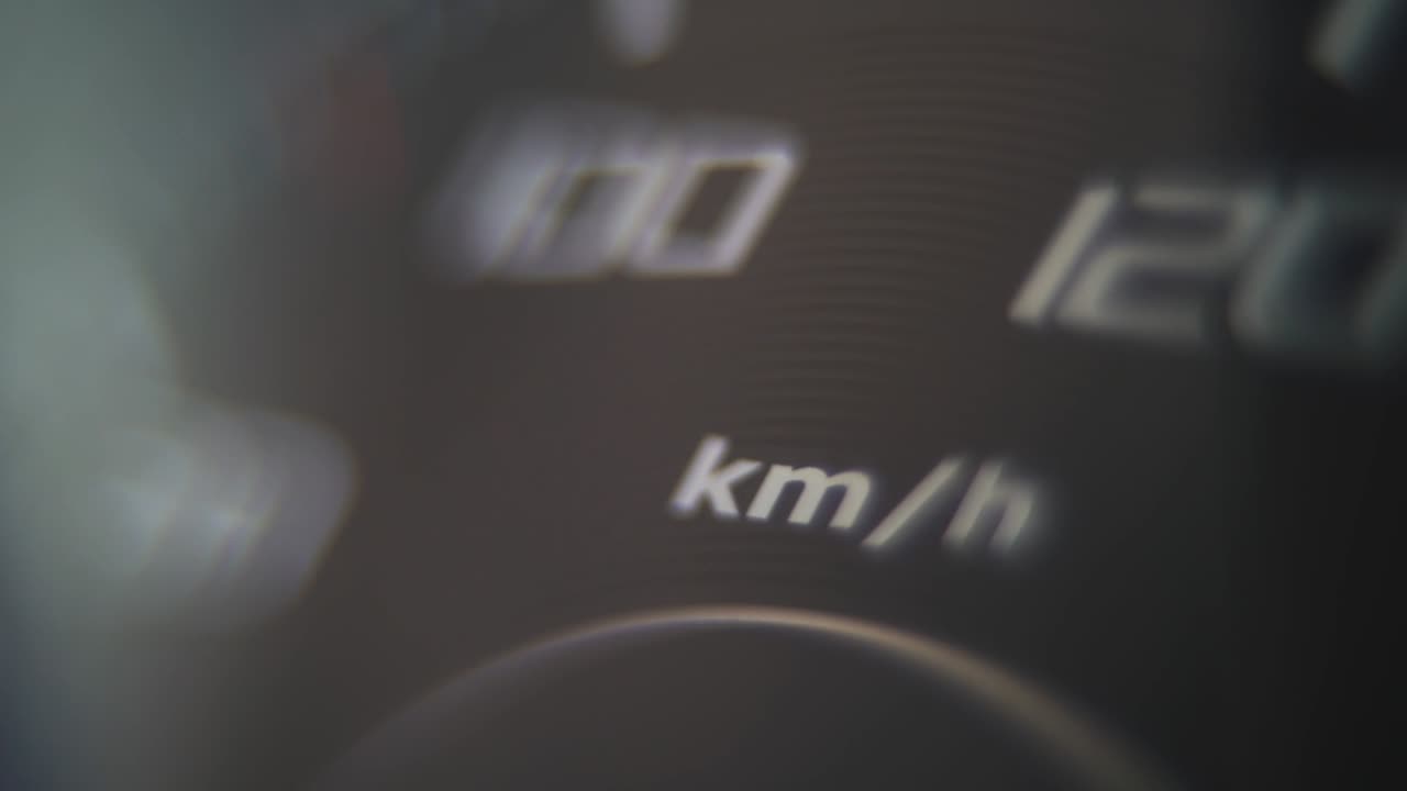 오토바이 스피도미터의 매크로 상세한 비디오