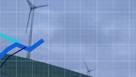 Animation-Der-Statistischen-Datenverarbeitung-Vor-Sich-Drehenden-Windmühlen-Auf-Grasland