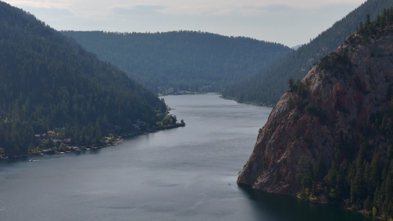 Gibraltar Rock and Paul Lake: A Drone's Unique Perspective