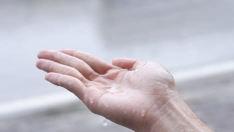 여자 에 방울, 비가 오는 날, 자연을 만져, 에 비를 잡고, 비가 올 때 느린 동작, 거리 에서, 순수한 자연 물, 산성 비, 액체 ph 측정, 고립 된 손
