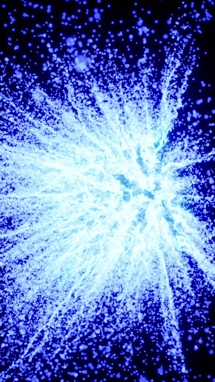 추상적인 파란 입자 폭발