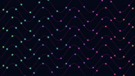 modello di onde futuristiche astratte con puntini al neon