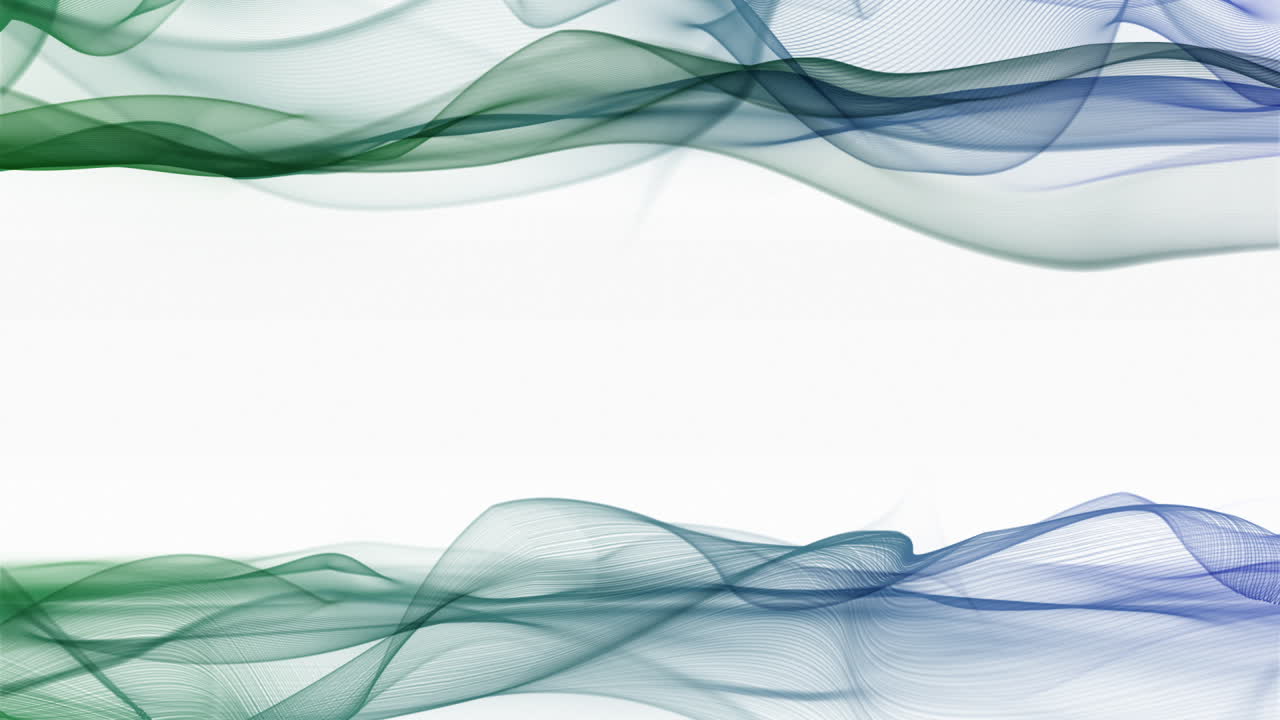 Slow Moving Looped Waving Lines in Green and Blue Colors