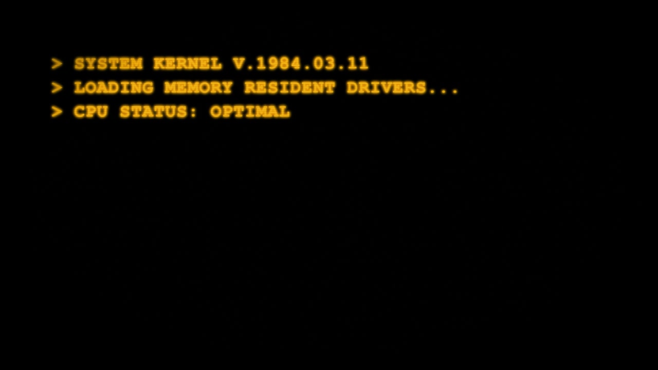 Retro Computer Terminal Text Loading Sequence
