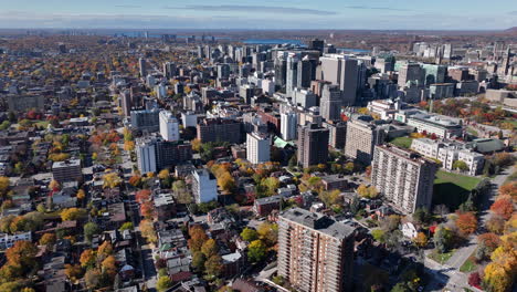 ottawa downtown skyline october aerial