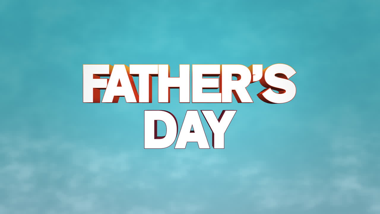 Modern Fathers Day text in blue sky