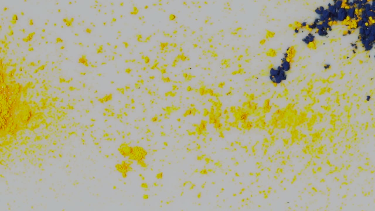 노란색과 파란색 페인트 스프레이 추상적인 배경