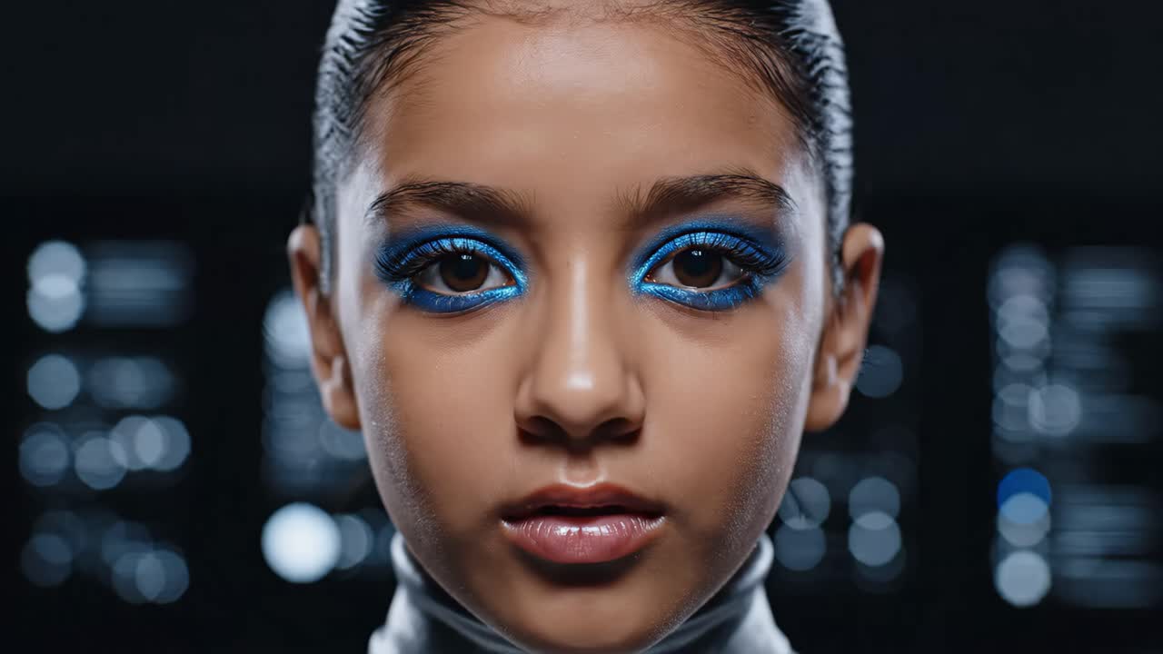 Futuristic Portrait with Glowing Eyes