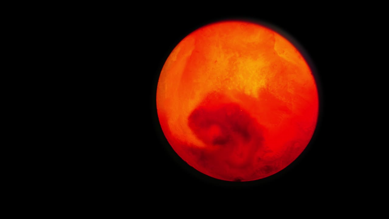 planeta rojo y verde abstracto con superficie móvil amplia