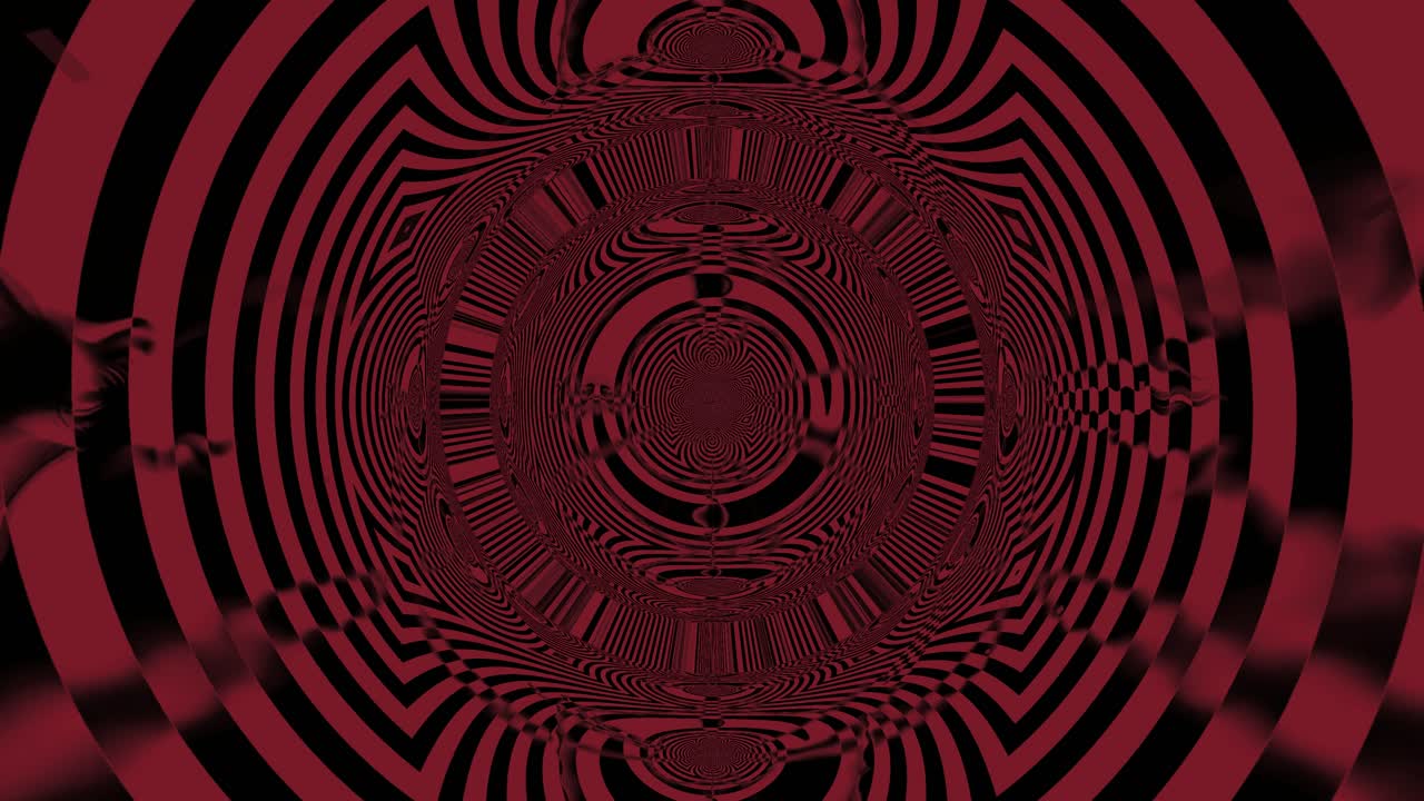 Visual display of a psychedelic neon tunnel that loops continuously. Bright colors swirl and shift, creating an engaging experience for viewers. The motion captures attention with rhythmic patterns