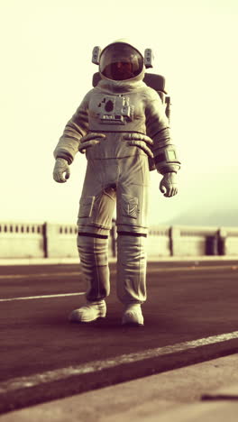 astronauta en un planeta desolado
