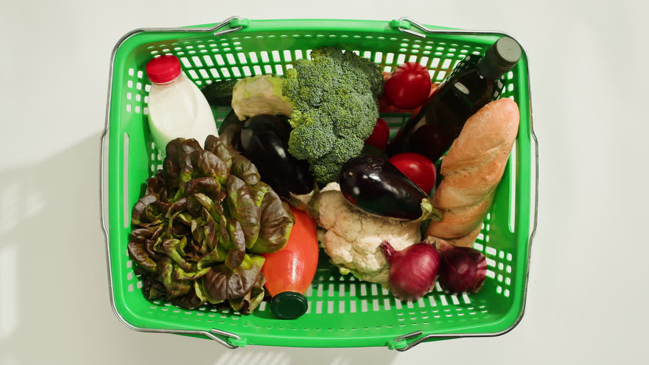 Shopping Basket Full of Groceries