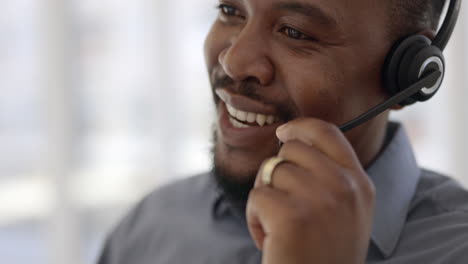 Contact-us,-call-center-or-happy-black-man