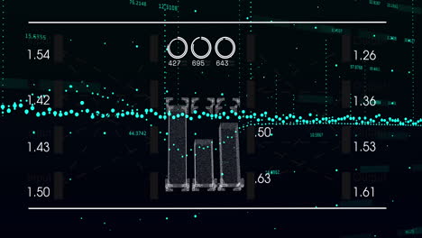 animación del procesamiento de datos financieros