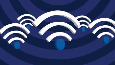 animation of multiple wifi internet icons floating in seamless loop