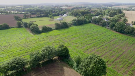 Vogelperspektive-über-Die-Ländliche-Landschaft-Der-Bretagne-In-Frankreich