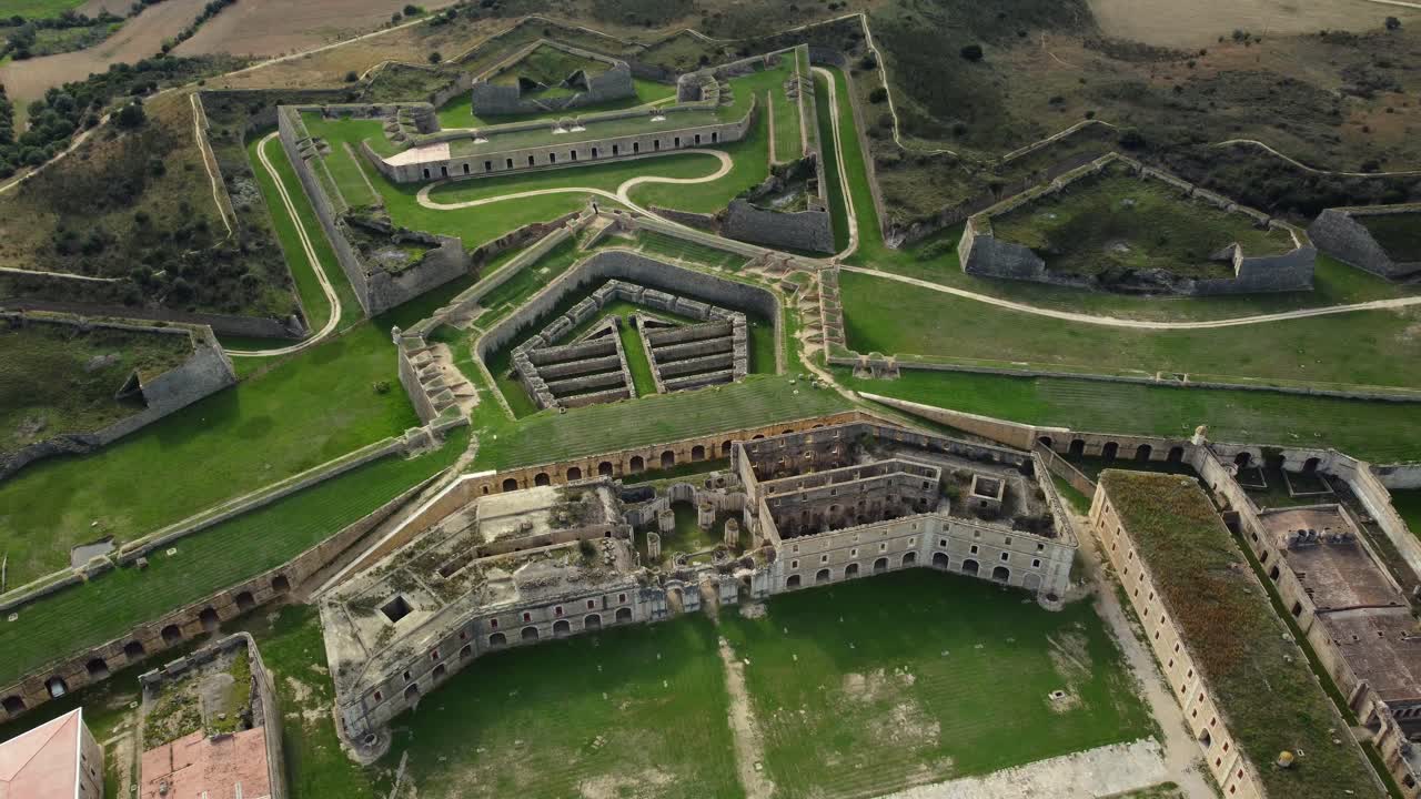 Aerial view of a fortress