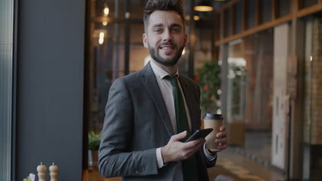 businessman in a cafe