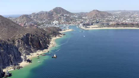 drone shot: los cabos coast in mexico