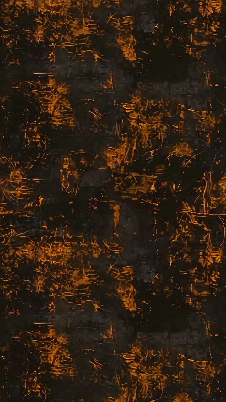 Vertical video: Abstract pattern remaining static in close-up view, with glowing orange streaks