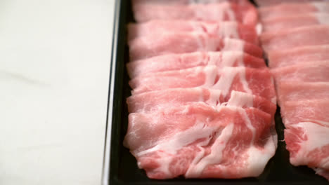 fresh raw pork sirloin sliced