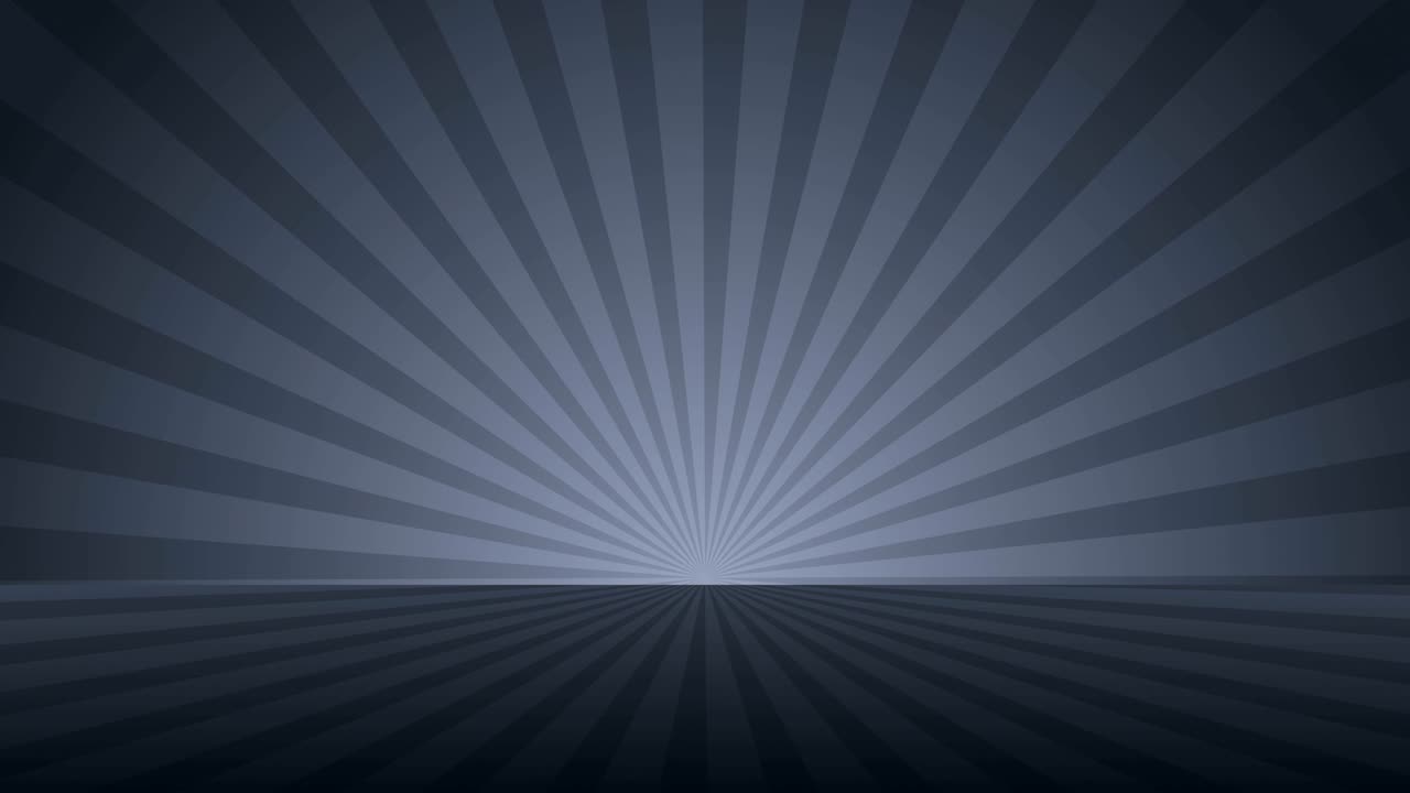 Rotating monochrome radial rays. Shiny background with ray of light. Gray abstract space. Loop animation.