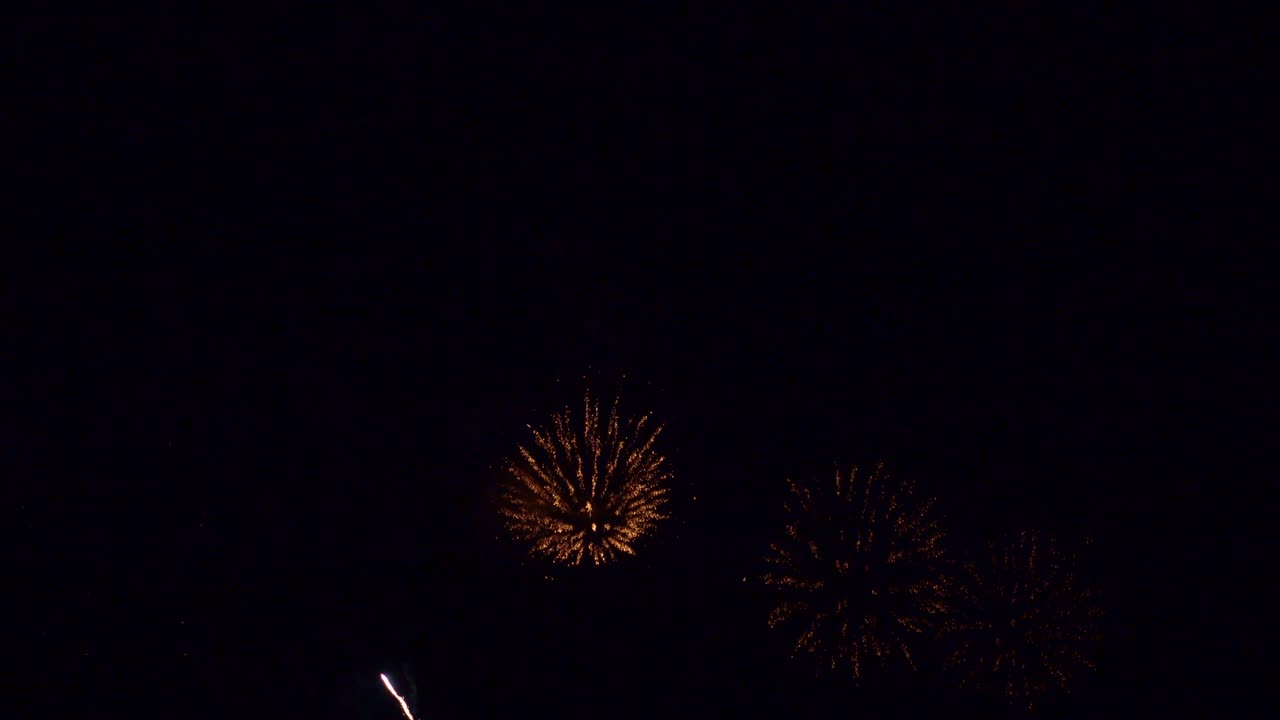 Beautiful colourful fire work display at night for celebration in festival