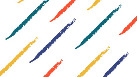 animation of yellow, blue, green and red hand drawn strokes moving in formation on white background