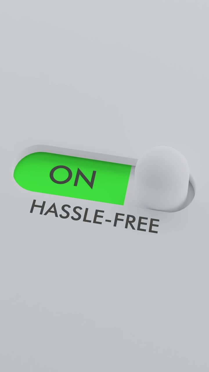 Switching on the HASSLE-FREE switch Vertical Video