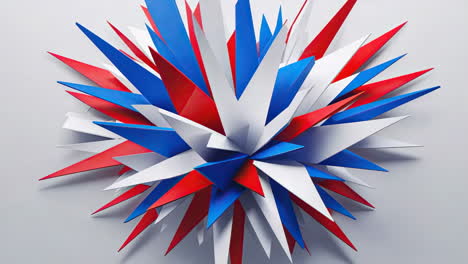 abstract red white and blue spiky explosion