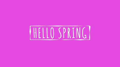 Hallo-Frühling-Im-Weißen-Rahmen-Auf-Rosa-Farbverlauf