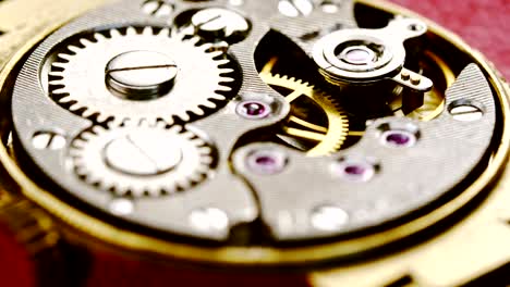 watch mechanism close up.