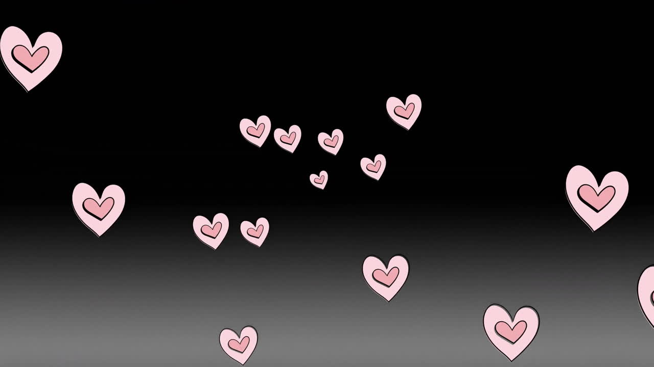 검은 바탕에 떠다니는 열의 애니메이션