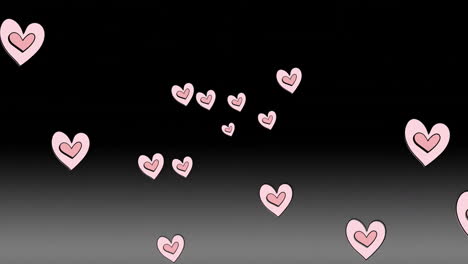 검은 바탕에 떠다니는 열의 애니메이션